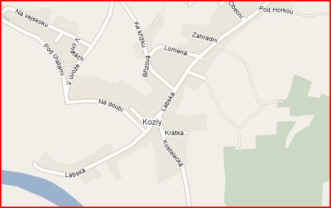 mapa ulic - Kozly